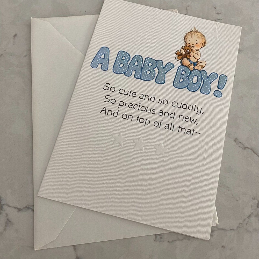 Hallmark 'A Baby Boy' Newborn Child Wishes Congratulation Greeting Card
